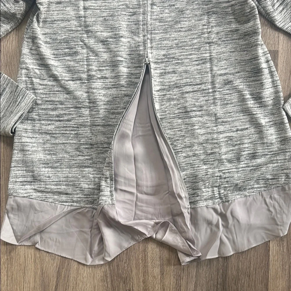 Womens Heather Gray Knit Long Sleeve Top Relaxed Fit Tunic